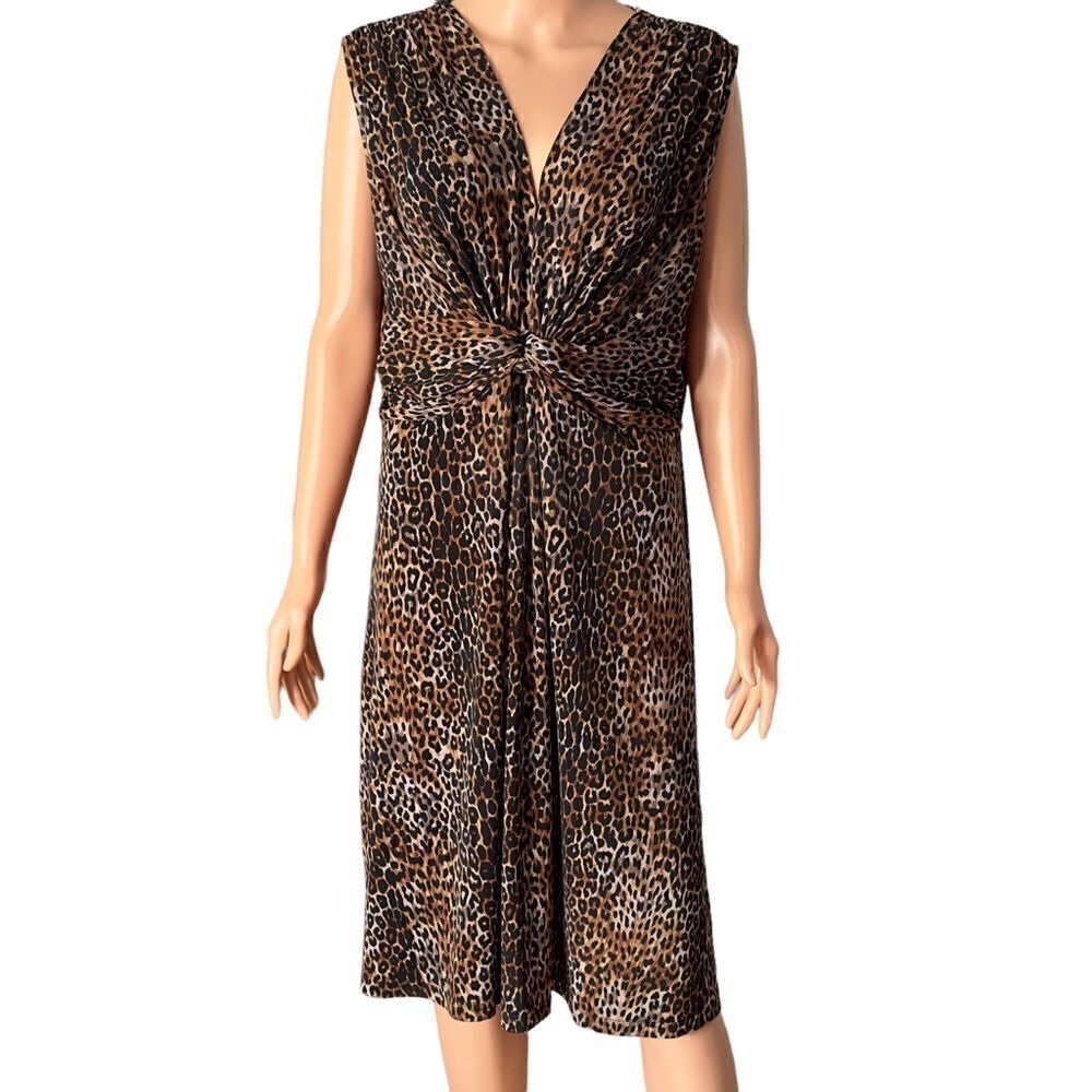east 5th Animal Print Front Ruched Dress